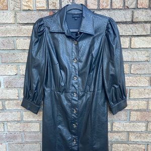 Black Who What Wear Leather Dress, Size Small